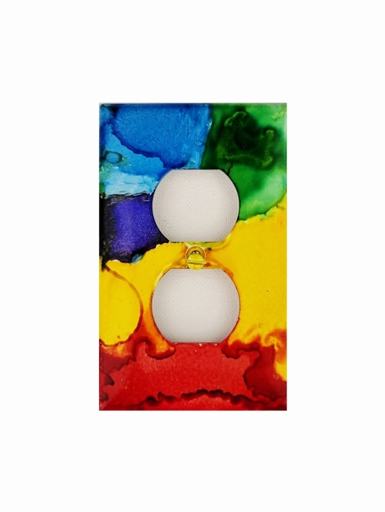 Hand Crafted Other - Hand Crafted Abstract Design Duplex Outlet Wall Plate